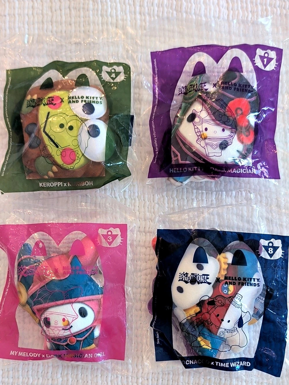 Sanrio Hello Kitty and Friends - Yu Go Oh plush keychains 4-Piece Set NWT